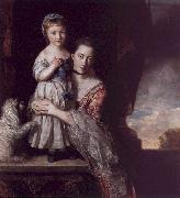Sir Joshua Reynolds The Countess Spencer with her Daughter Georgina painting